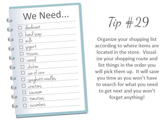 Organize your Shopping List