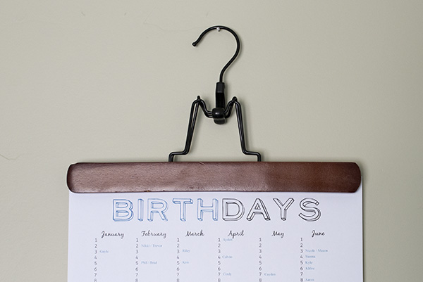 Free Fillable and Printable Birthday Calendar
